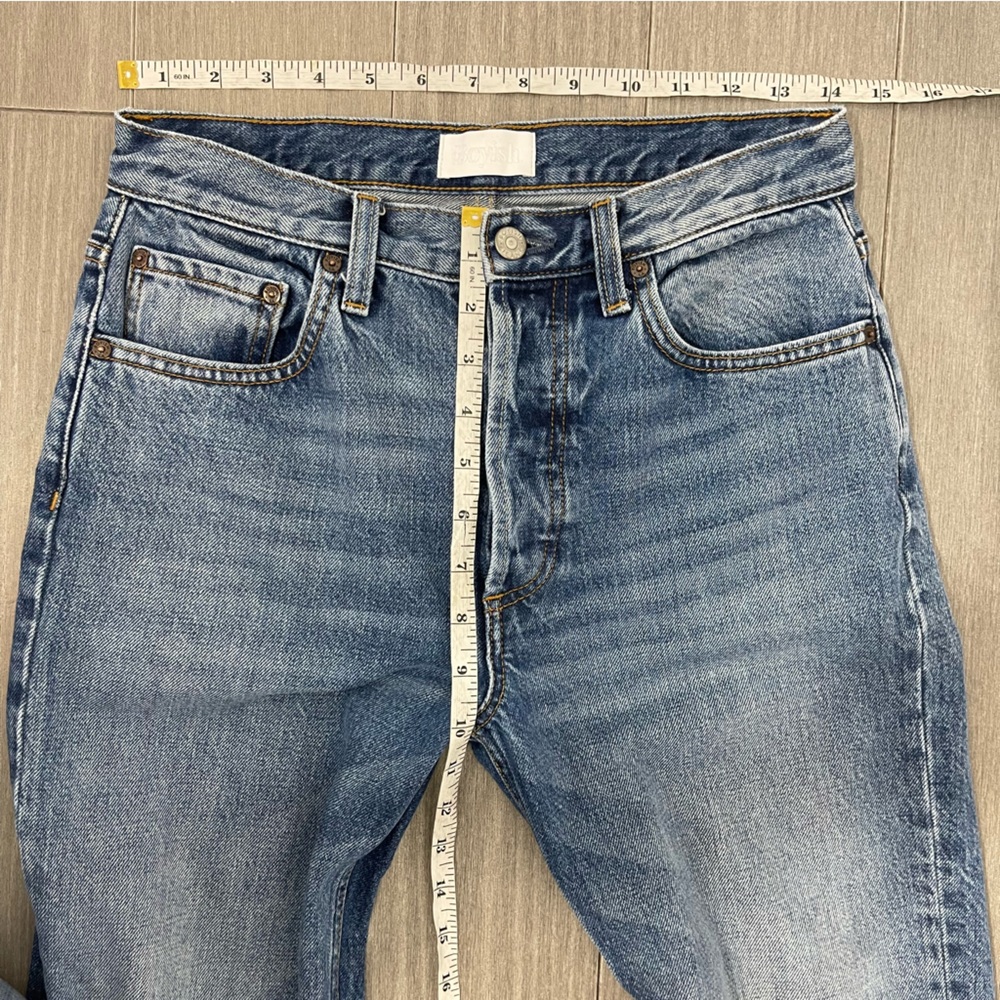 Boyish Tommy Jeans High Rise Straight Greed Wash Cotton Button Fly 26 Raw Hem - Picture 15 of 16